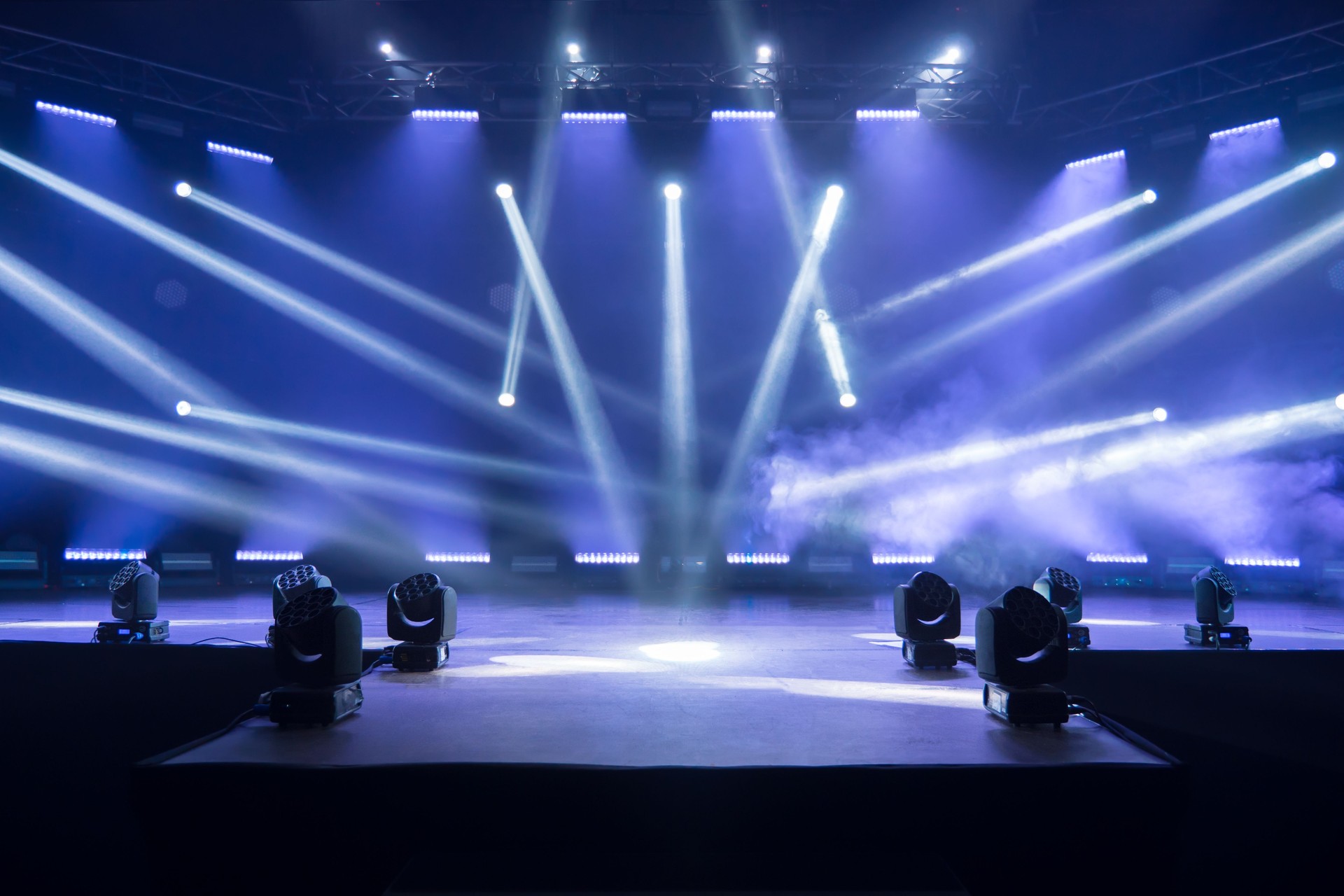 Stage for live concert Online transmission. Business concept for a concert online production broadcast in realtime as events happen. Stage for online live concert Concert live streams available online
