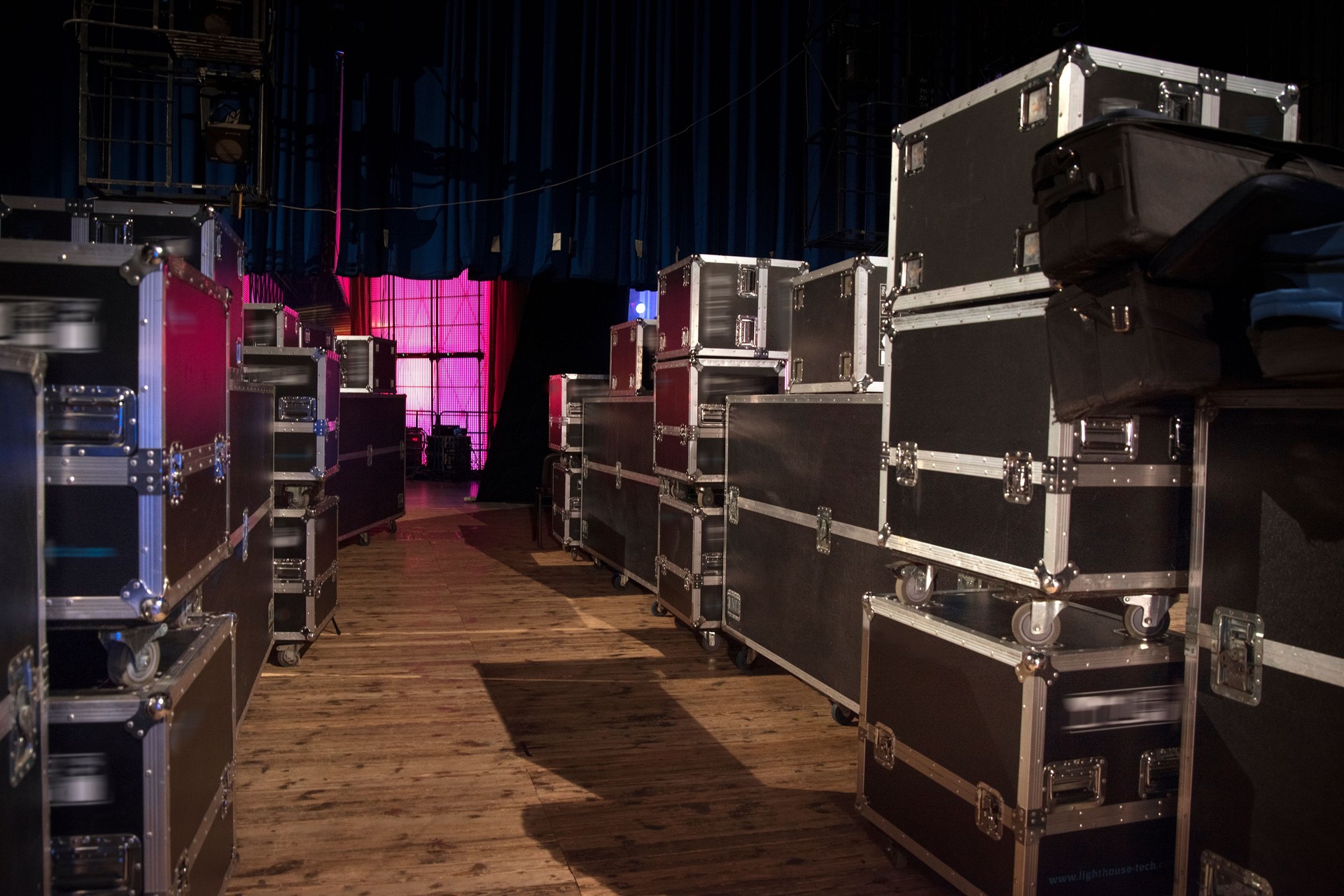 Preparing the stage for a concert